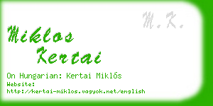 miklos kertai business card